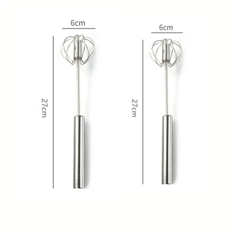 Semi-Automatic Egg Beater 304 Stainless Steel Egg Whisk Manual Hand Mixer Self Turning Egg Stirrer Kitchen Accessories Egg Tools